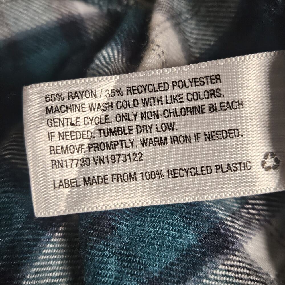 Plaid Button Up Flannel Top Size XS - Picture 4 of 4